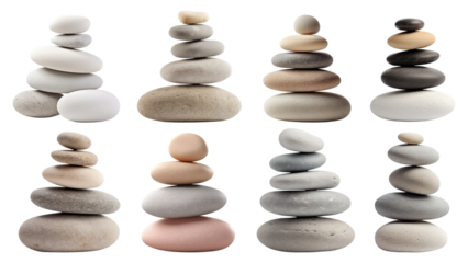 Zen stone png element set, transparent background