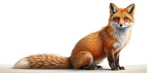 Red fox with hearth ilustration Generative By AI