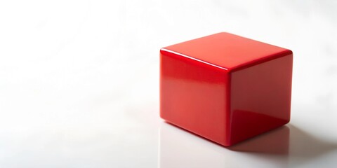 Fototapeta premium Individuality reds cube on the white backround AI-Generated Content