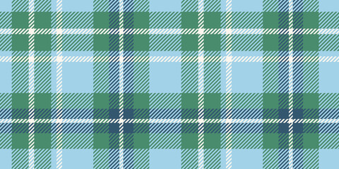 Classic blue, green, and white tartan with intersecting lines, creating a seamless pattern.