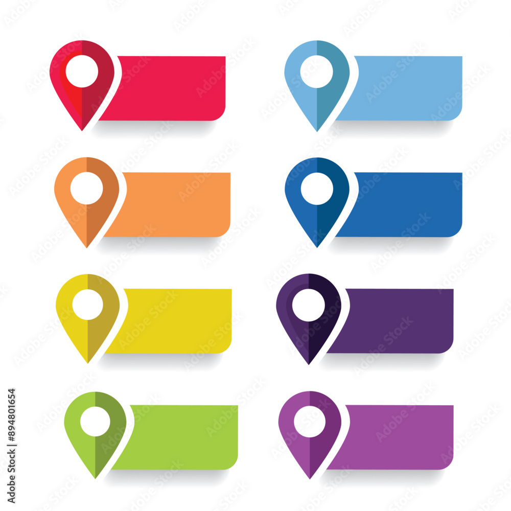 Poster map pointers icon set. location icons or geolocations.