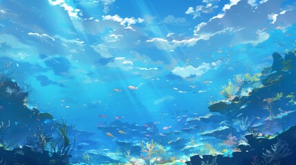 Immerse in Anime, Breathtaking Coral Reef Landscapes.