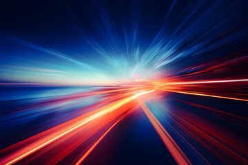 Streaking Lights and Splashes of Color: A Vivid Portrayal of Dynamism and Unstoppable Movement