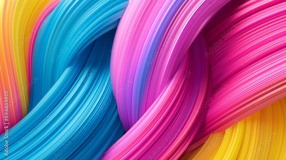 Poster a colorful, rainbow-colored string of beads is shown in the image. the beads are arranged in a spira