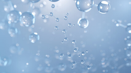 nitrofurantoin molecular structure 3d, antibacterial, structural chemical formula view from a microscope