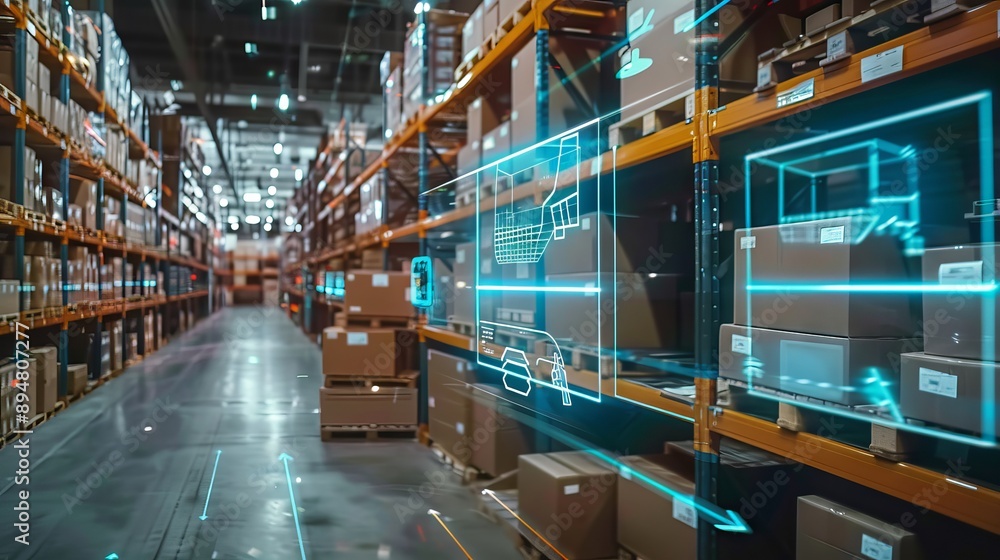 Aufkleber smart warehouse management system using augmented reality technology to identify package picking and