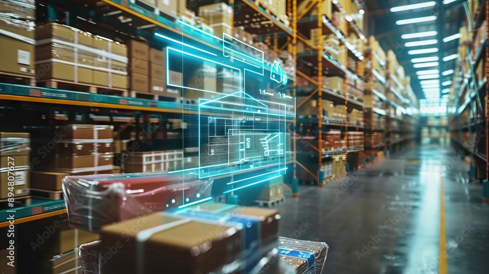 Poster smart warehouse management system using augmented reality technology to identify package picking and