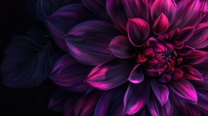 Naklejka premium Purple Dahlia Flower Close-Up