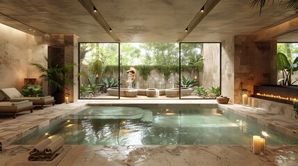 A luxurious spa with relaxing amenities, 