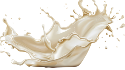 High-resolution image of a milk splash captured in motion, featuring a dynamic and creamy wave, perfect for food and beverage 