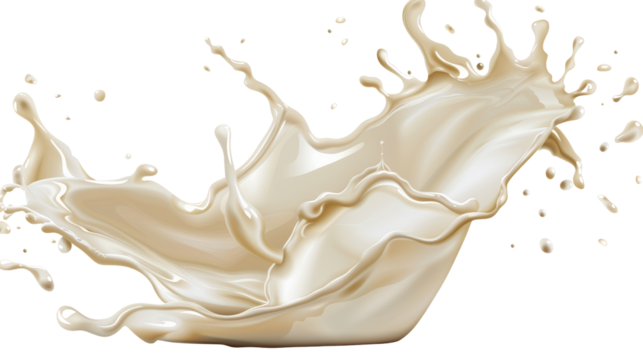 High-resolution image of a milk splash captured in motion, featuring a dynamic and creamy wave, perfect for food and beverage 