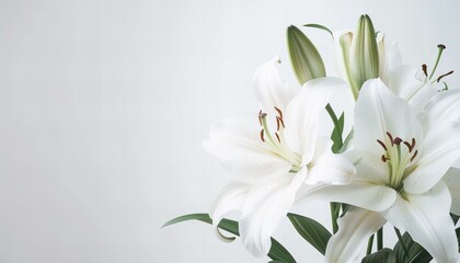 White Lilies against a White Background