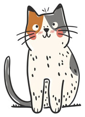 Obraz premium PNG Cute cartoon calico cat illustration