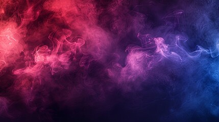 A vivid and intense abstract background or wallpaper featuring dramatic smoke and fog in contrasting red, blue, and purple colors