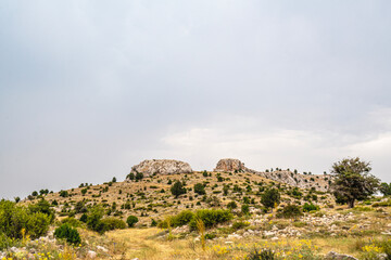 The scenic views of Zengibar Kalesi, İsaura ancient city at 1800 m. high near Bozkır, Konya 