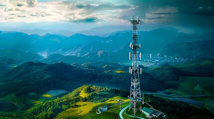 Obraz premium A tower in the middle of a mountain.