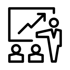 Presentation icon in thin line style. Vector illustration graphic design