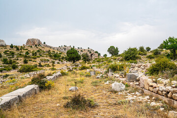The scenic views of Zengibar Kalesi, İsaura ancient city at 1800 m. high near Bozkır, Konya 