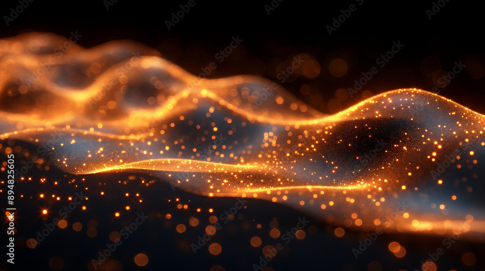 Poster abstract shiny color gold wave design element.