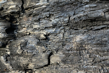 Macro photo of charcoal. Dark background