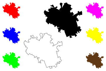 Foggia City (Italian Republic, Italy, Apulia) map vector illustration, scribble sketch City of Foggi map