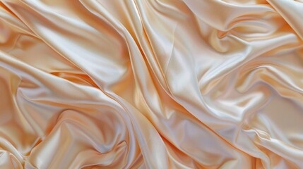 Obraz premium Light peach beige silk satin fabric with luxury folds and gentle drapery.