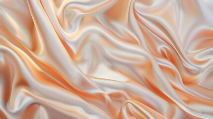 Obraz premium Light peach white silk satin fabric with gentle lines and elegant drapery.