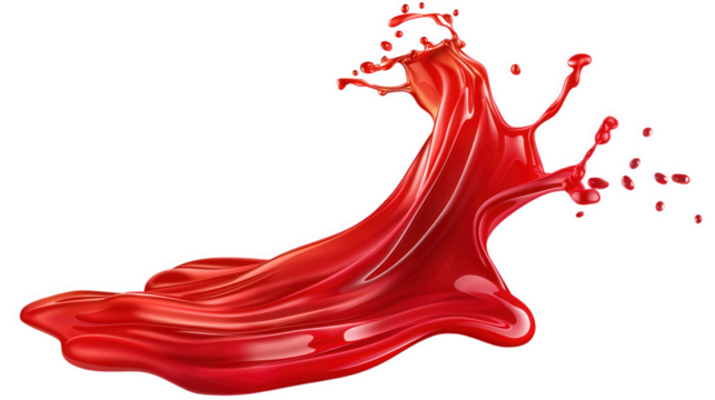 Splash of ketchup, tomato sauce, red sauce isolated on transparent background Remove png, Clipping Path, pen tool