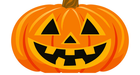 Illustration halloween pumpkin head jack lantern isolated on white background. Close up. Generative AI