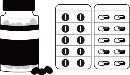 常備薬のセットイラスト