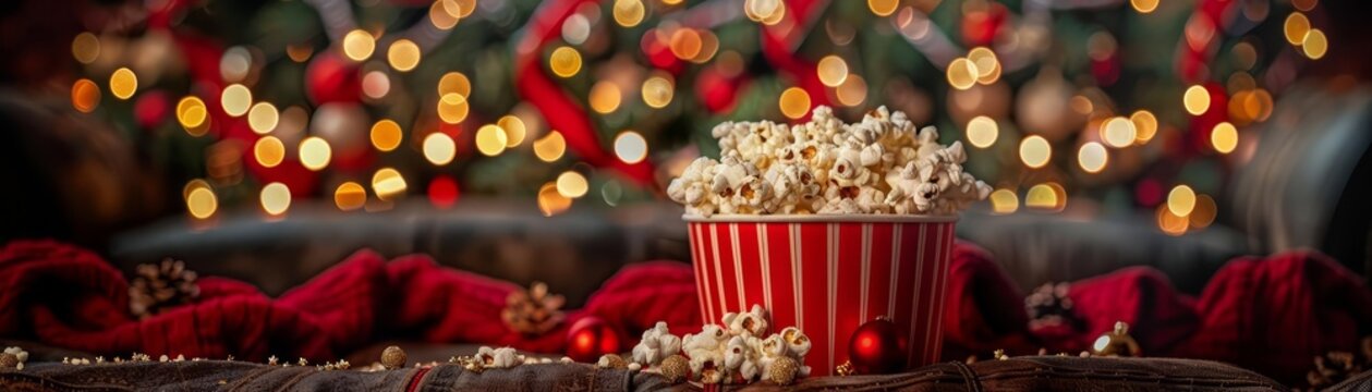 A vintage holiday movie night at a local theater, complete with periodappropriate snacks and attire