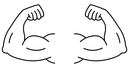 Muscle arms gym icons. Flexing biceps symbol. Muscular arms logo. Vector illustration.