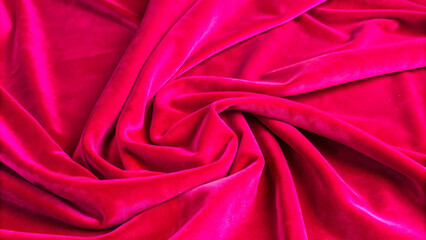 Obraz premium Pink silk fabric with gentle waves creates a luxurious and elegant backdrop