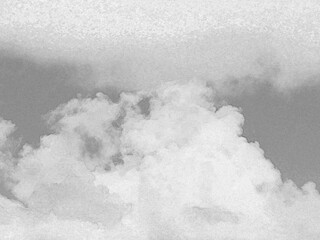 White fluffy cloud over blue sky background, beautiful heaven photo. Hand drawn pencil sketch illustration