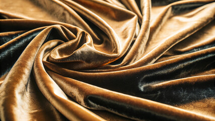 Fototapeta premium Luxurious silk or satin fabric background with soft waves and a shiny texture