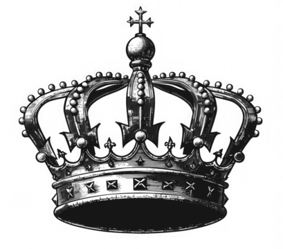 PNG  Detailed vintage royal crown illustration