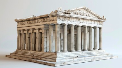 Obraz premium Generate a photo realistic image of a maquette representing a historical monument or landmark, preserving architectural heritage and cultural significance; ensure the image is of high resolution.