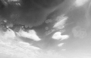 Summer sky natural background. Hand drawn pencil sketch illustration