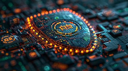 Digital circuitry with illuminated components.