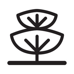 Tree icon in thin line style. Vector illustration graphic design