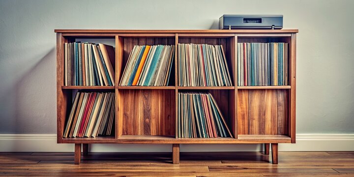 Cabinet filled with vintage vinyl records, retro, music, collection, nostalgia, classic, vinyl, records, cabinet, storage, vintage