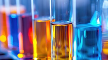 Colorful Liquids in Test Tubes