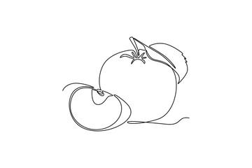 Fruits concept. Single line draw design vector graphic illustration.