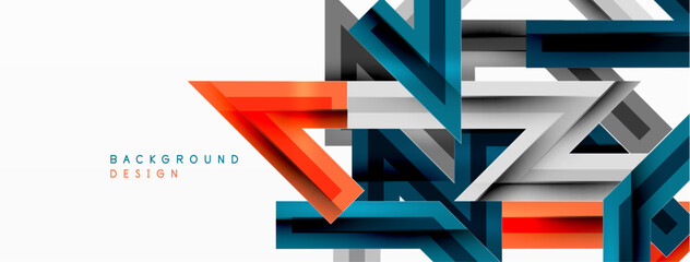 Line zig zag dynamic geometric abstract background. Colorful lines with shadow and light effects, various routes concept. Vector Illustration For Wallpaper, Banner, Background, Card