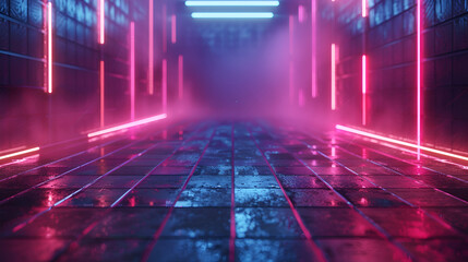 Futuristic retro background of the 80s retro style. Generative AI