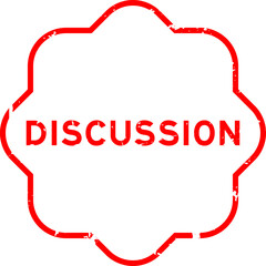 Fototapeta premium Grunge red discussion word rubber seal stamp on white background