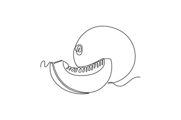 Fruits concept. Single line draw design vector graphic illustration.