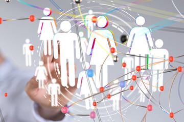people network structure HR - Human resources management and recruitment - 3d