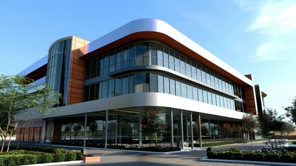 a large modern building with a lot of windows