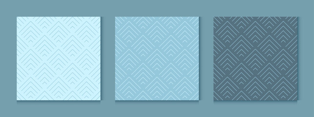 Luxury blue background pattern seamless geometric line chevron zigzag wave abstract design vector.